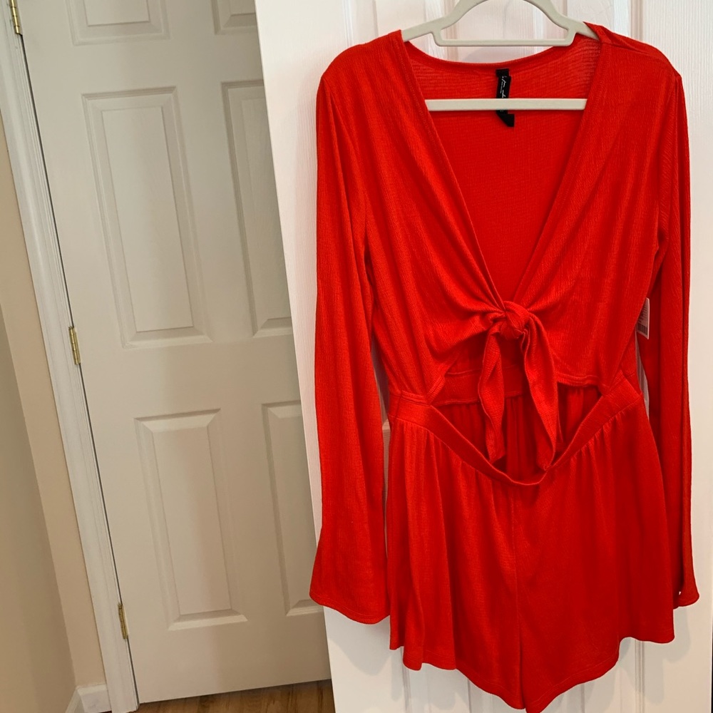 NWT Red Cutout Romper